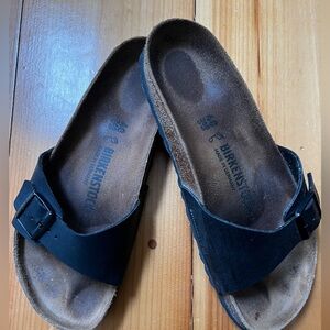 New Birkenstock Madrid Black Leather Sandal. Womens sz 40 (9-9.5)